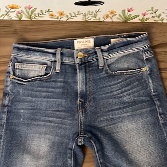 FRAME DENIM LE BOY ANKLE CROPPED RAW SIZE HEM 27 - Picture 4 of 16